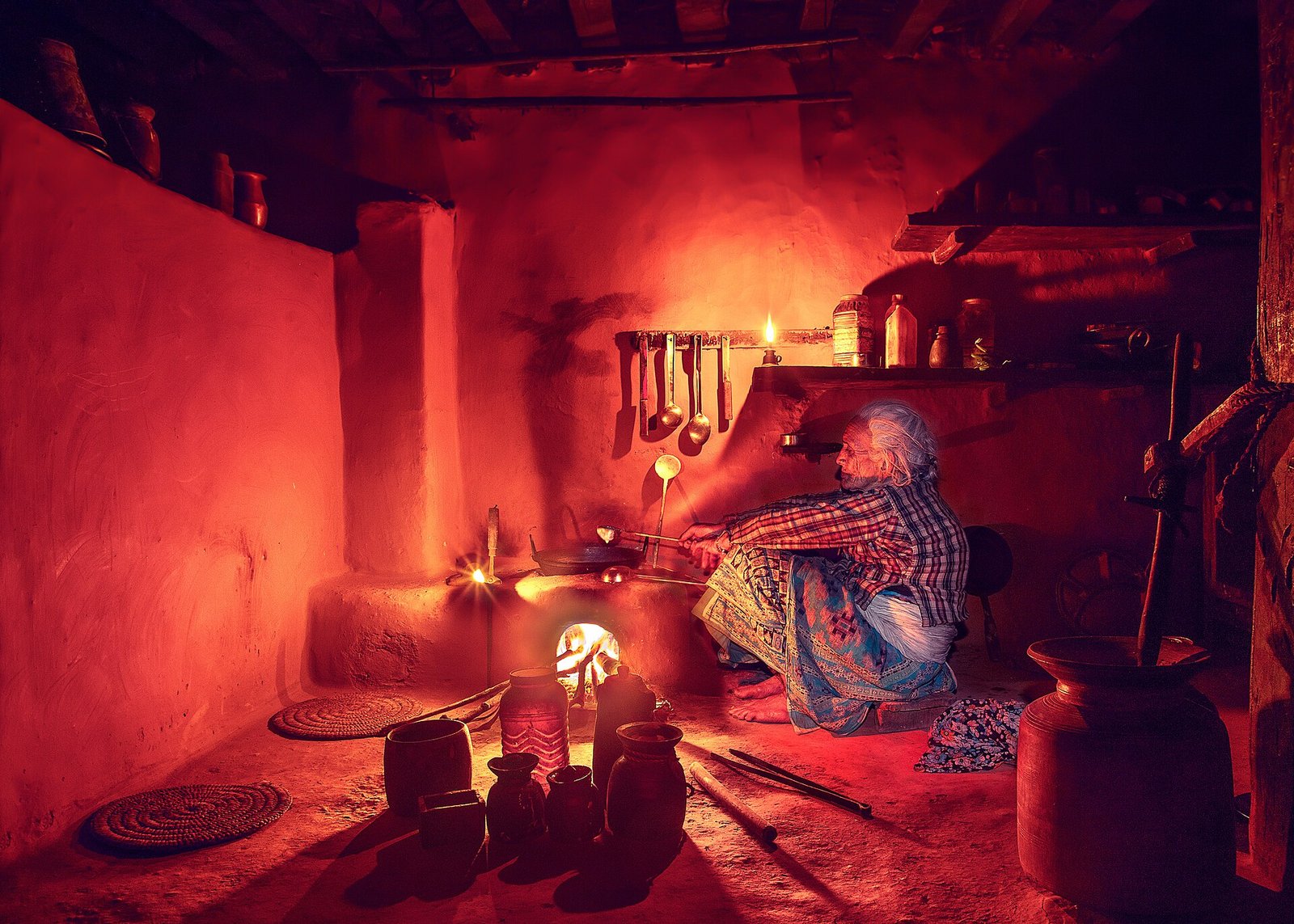 A Nepali grandmother at home